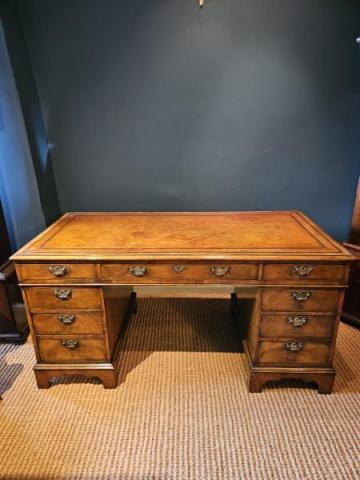 Antique Quality Victorian Walnut Pedestal Desk at Sturmans Antiques furniture for sale