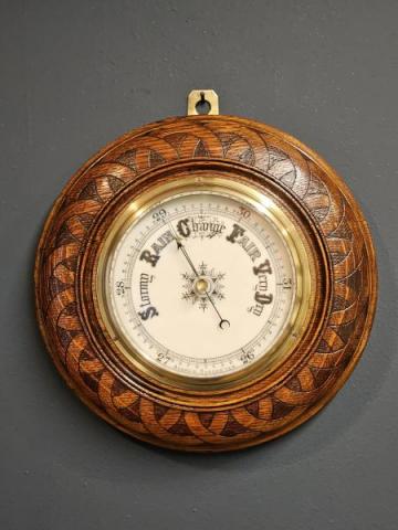 Antique Oak Cased Barometer at Sturmans Antiques barometer for sale