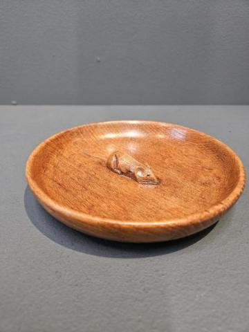 Superb 1950's Thompsons of Kilburn  Mouseman 6" Shallow Bowl at Sturmans Antiques mouseman for sale