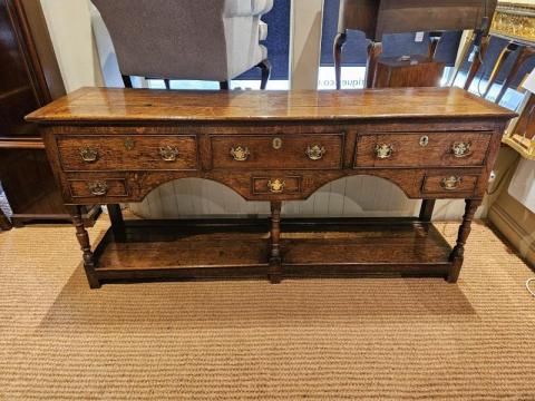 Antique George III Oak Open Pot Board Dresser at Sturmans Antiques furniture for sale 