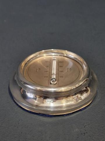 Antique Edwardian Silver Desk Top Thermometer by Joseph Gloster of Birmingham at Sturmans Antiques thermometer for sale