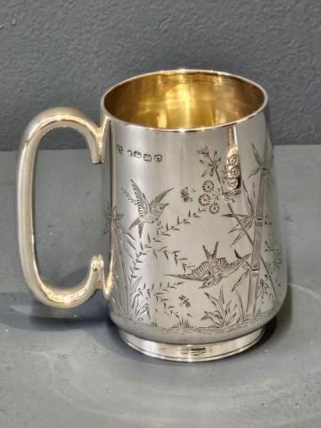 Antique Victorian Exeter Silver Mug by Josiah Williams of Exeter at Sturmans Antiques silver for sale