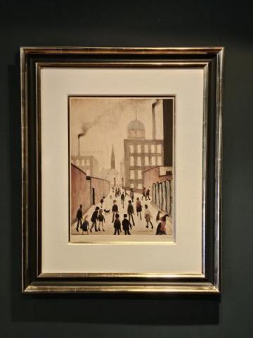Superb Signed Lowry Print at Sturmans Antiques painting for sale