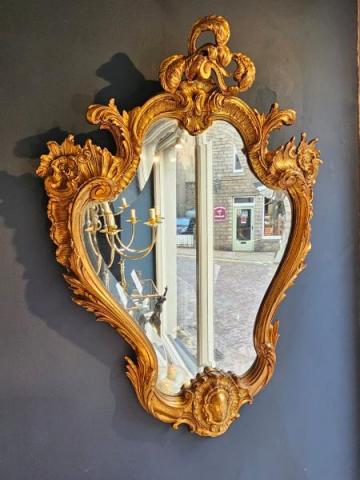 Antique Superb Victorian Gilt Bronze Rocco Style Mirror at Sturmans Antiques mirror for sale