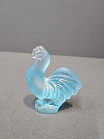 Antique Turquoise Lalique Cockerel at Sturmans Antiques Lalique for sale