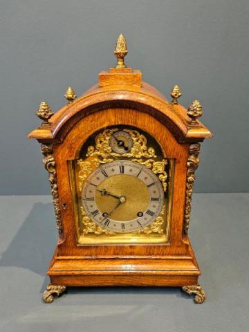 Antique Victorian Oak Quarter Striking Bracket Clock at Sturmans Antiques clock for sale