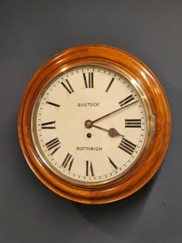 Antique Victorian Mahogany Cased 8 Day Dial Clock at Sturmans Antiques clock for sale