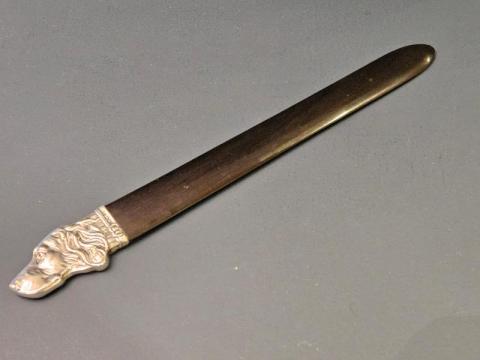 Antique Superb Silver Retriever Head Page Turner at Sturmans Antiques silver for sale
