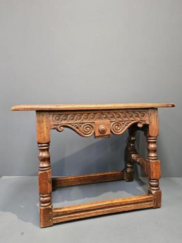 Antique George III Oak Double Width Joint Stool at Sturmans Antiques furniture for sale