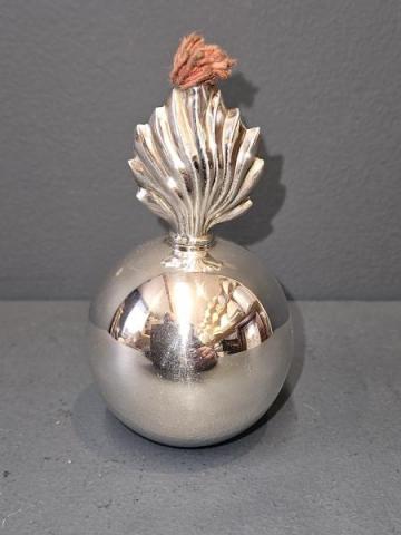 Antique Unusual Cast 8oz Silver Bomb Table Lighter of London at Sturmans Antiques silver for sale