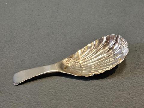 Antique Georgian Dublin Silver Caddy Spoon at Sturmans Antiques silver for sale 