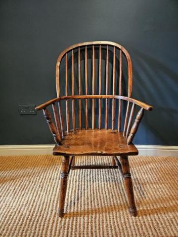 Antique Primitive Elm West Country Windsor Chair at Sturmans Antiques furniture for sale