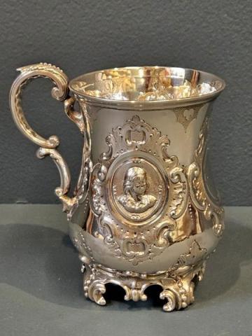 Antique Outstanding Early Victorian Silver Mug at Sturmans Antiques silver for sale