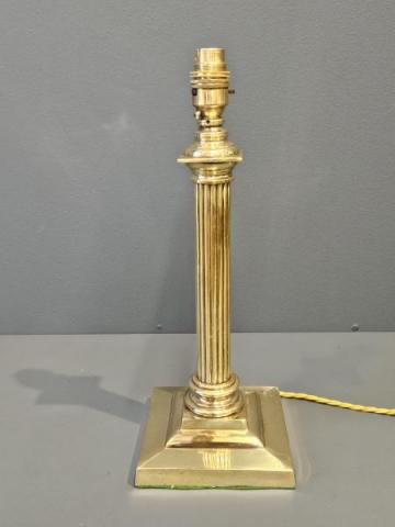 Antique Edwardian Brass Table Lamp at Sturmans Antiques lighting for sale 