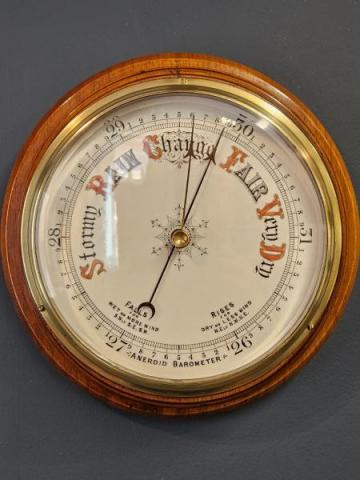 Antique Victorian Walnut Barometer with Porcelain Dial at Sturmans Antiques barometer for sale