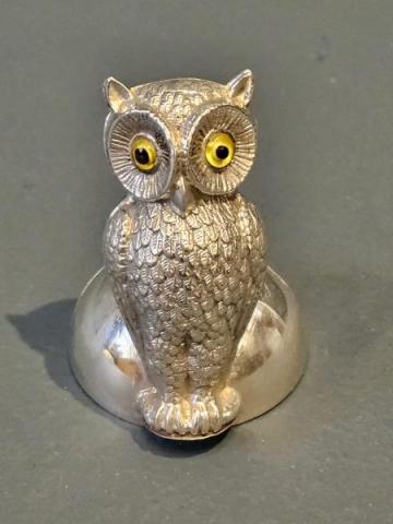 Antique Edwardian Silver Four Way Owl Calling Card Holder at Sturmans Antiques silver for sale