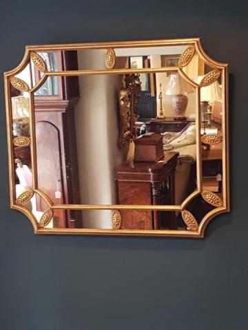 Antique Victorian Timber Gilt Segmented Mirror at Sturmans Antiques Mirror for sale