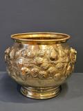 Antique Victorian Embossed Brass Planter at Sturmans Antiques metalware for sale